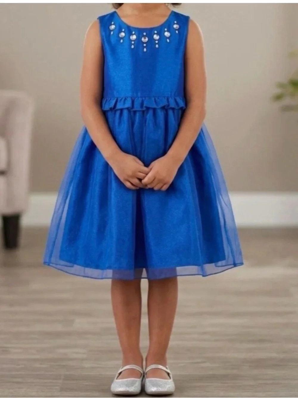 Gymboree Blue Rhinestone Dress 4T